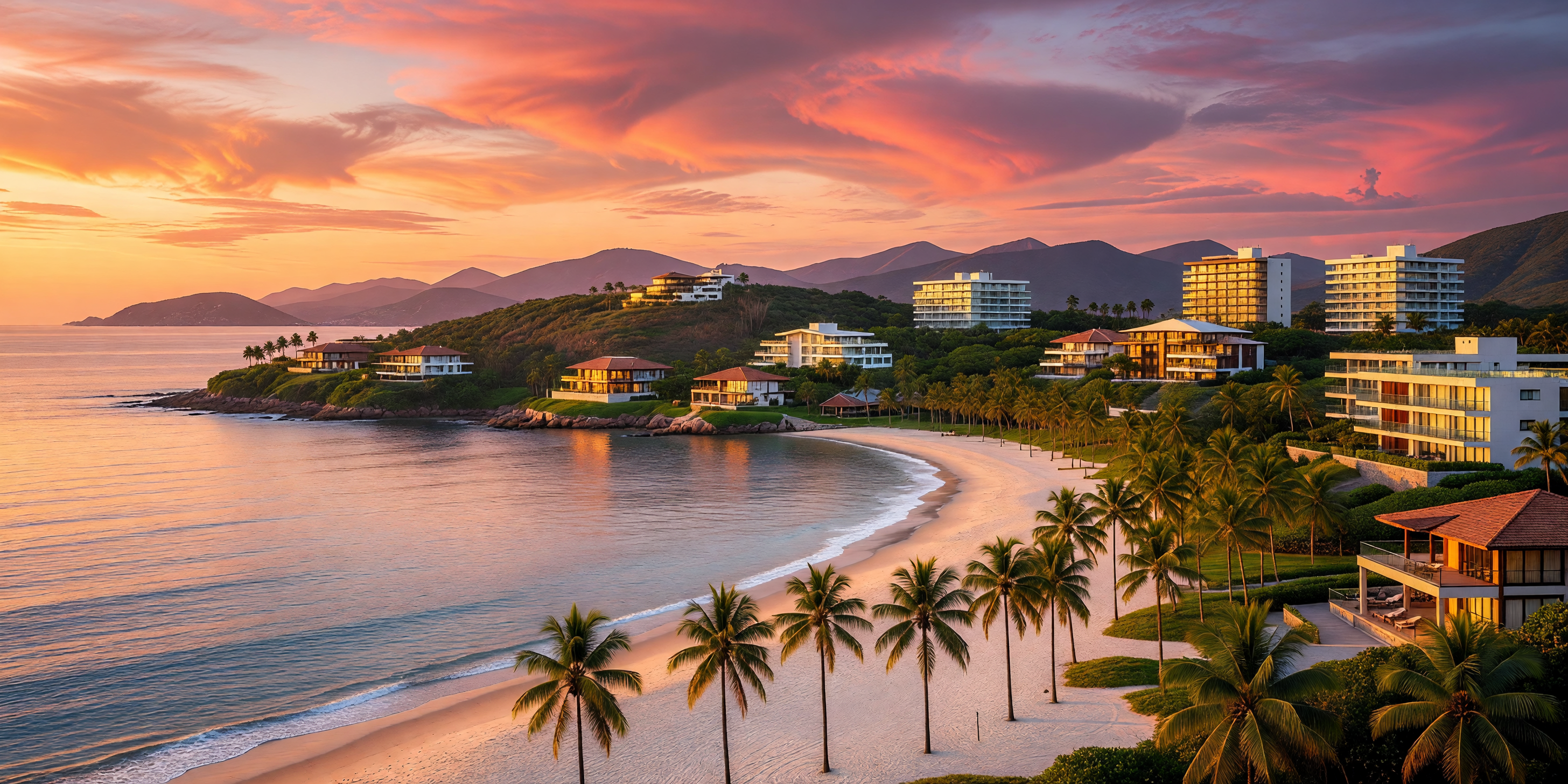 Coastal Resort at Sunset